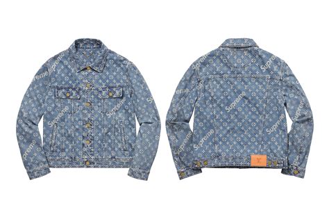 supreme lv jean jacket replica|louis vuitton supreme box logo.